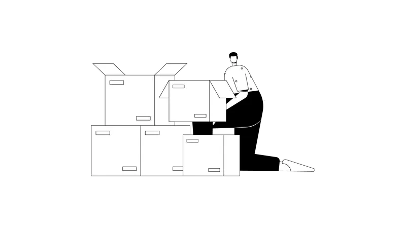 Verpackung für den Versand  Illustration