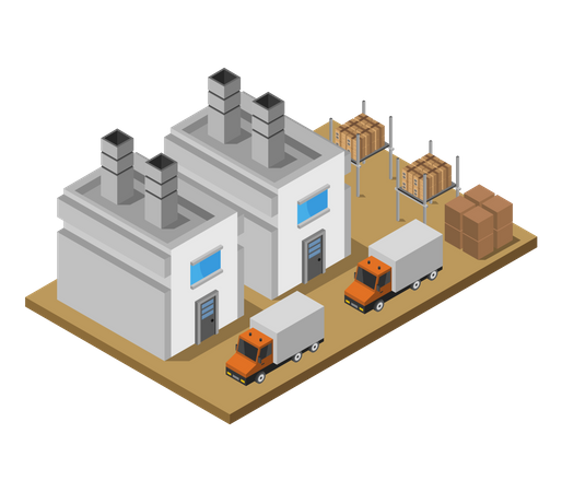Verpackungsgebäude  Illustration