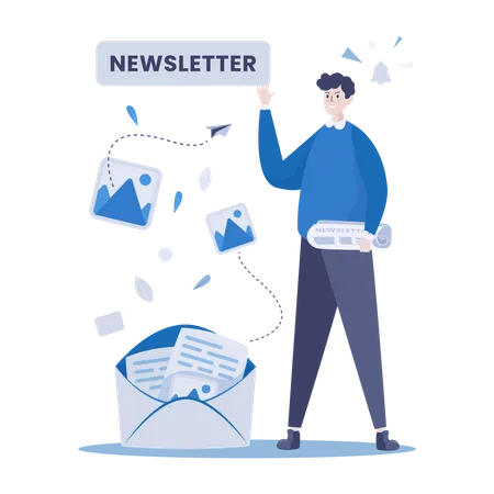 Versand einer Werbemail per Newsletter  Illustration