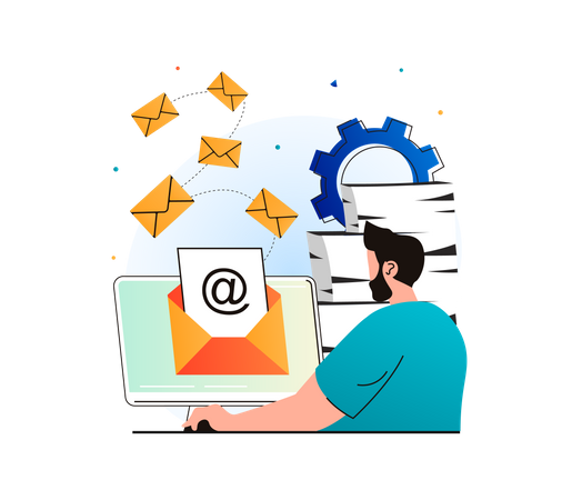 Versand einer Werbemail per Newsletter  Illustration