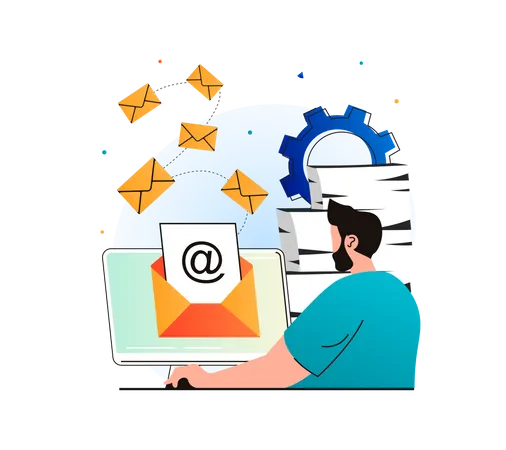 Versand einer Werbemail per Newsletter  Illustration