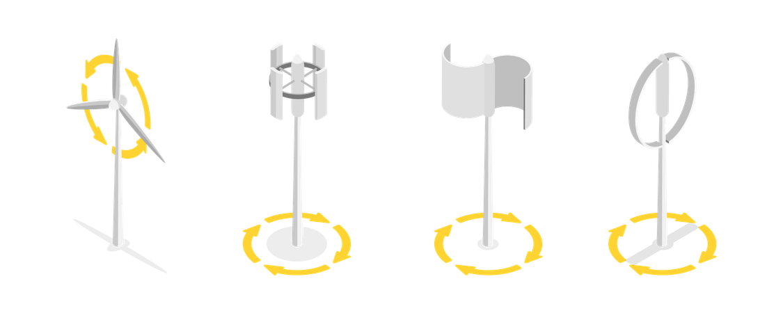 Vertical Axis Wind Turbines  イラスト