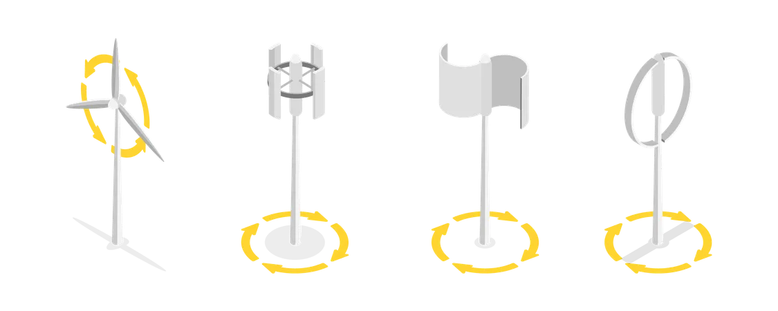 Vertical Axis Wind Turbines  Illustration