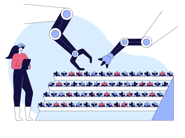 Vertikaler Gewächshausgarten  Illustration