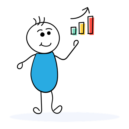 Vertriebsleiter analysiert Umsatzwachstum  Illustration