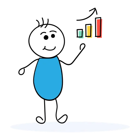 Vertriebsleiter analysiert Umsatzwachstum  Illustration