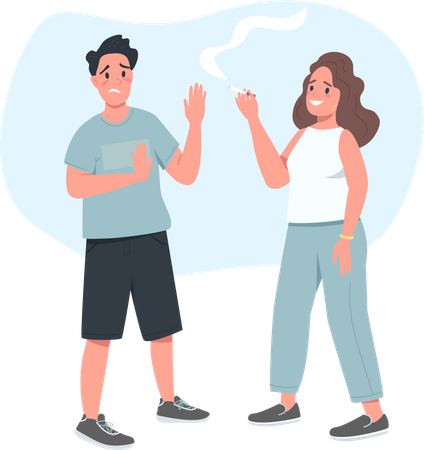 Verweigerung der Zigarette männlich  Illustration