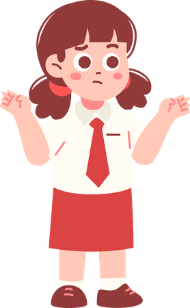 Verwirrt, mädchen, student  Illustration