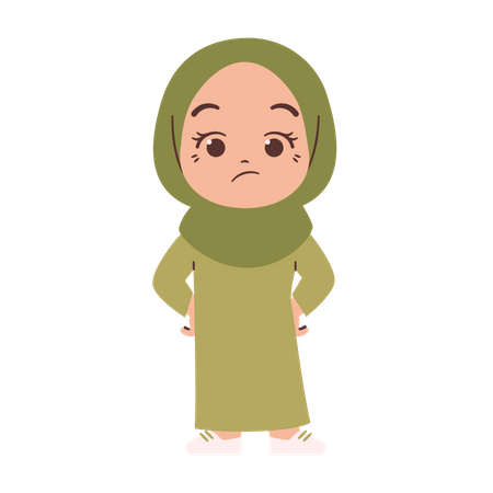 Verwirrtes muslimisches Mädchen  Illustration