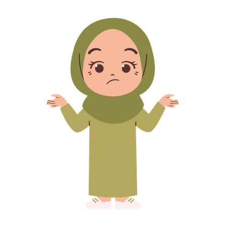 Verwirrtes muslimisches Mädchen  Illustration