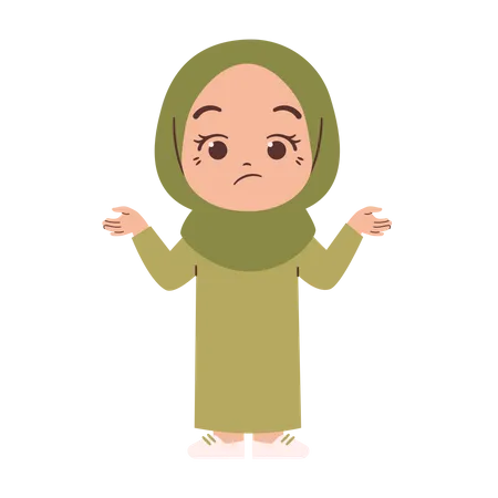 Verwirrtes muslimisches Mädchen  Illustration