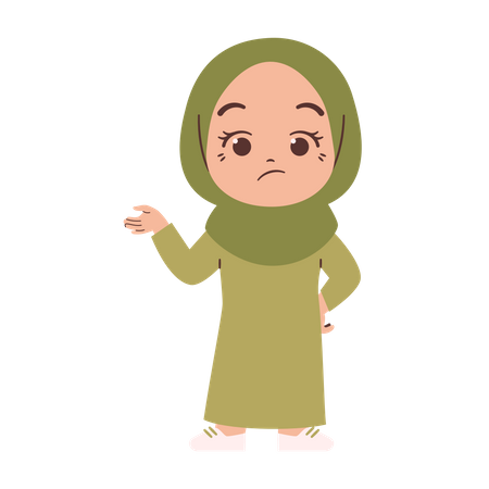 Verwirrtes muslimisches Mädchen  Illustration