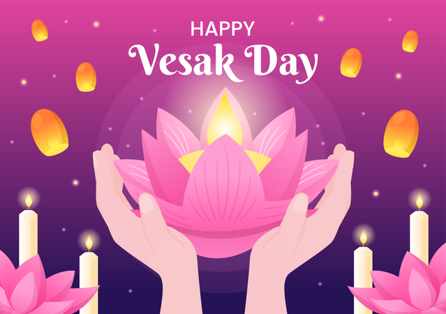 Vesak Day Celebration Illustration
