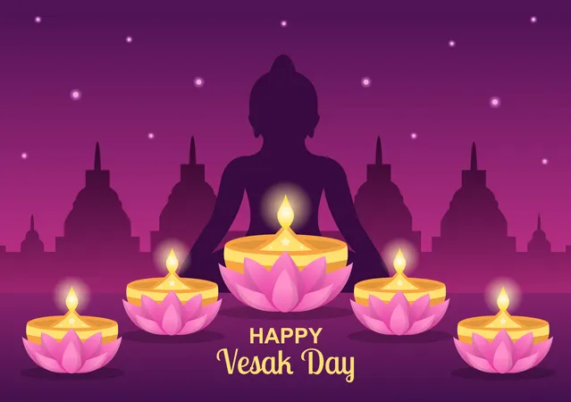 Vesak Day Celebration  Illustration