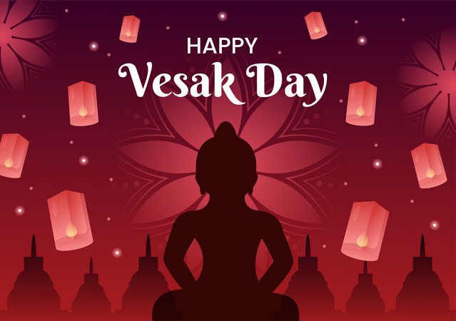 Vesak Day Celebration  Illustration