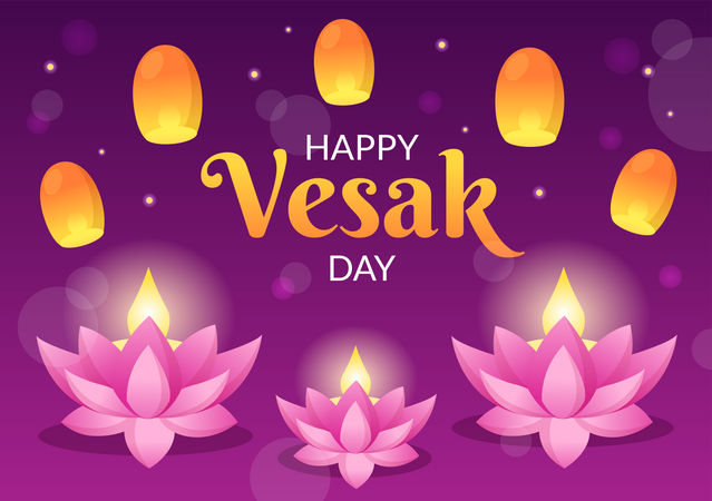 Vesak Day Celebration  Illustration