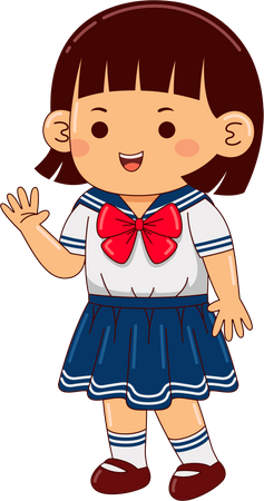 Garota com vestido de escola  Ilustração