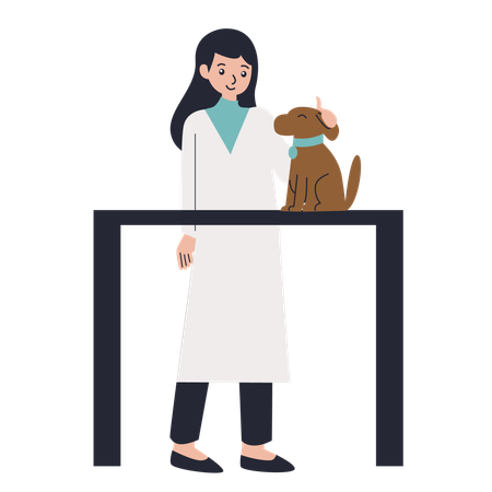 Vet with dog  Illustration