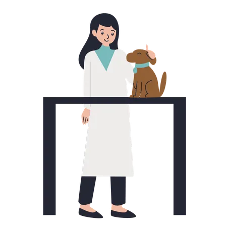 Vet with dog  Illustration