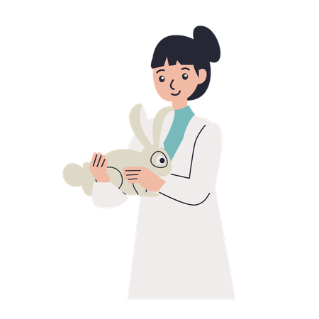 Vet with rabbit  Illustration