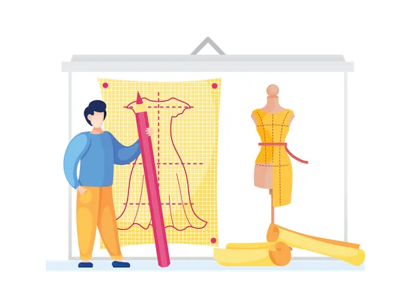 Atelier de création de vêtements  Illustration