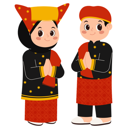 Vêtements traditionnels de l'ouest de Sumatra  Illustration