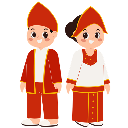 Vêtements traditionnels des Moluques  Illustration