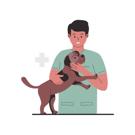 Vector Illustration Of Veterinarian Checkup Concept Professional Veterinarian With Pets Flat Style Illustration Concept Illustration
