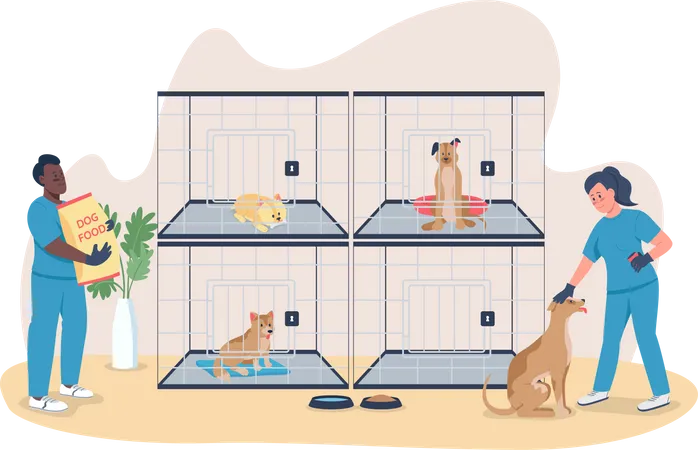 Veterinary care for dogs Illustration