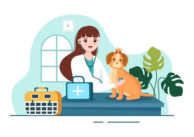 Veterinary Clinic for Pets  Illustration