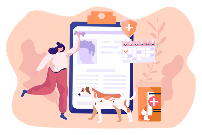 Veterinary medical protection and care  Illustration