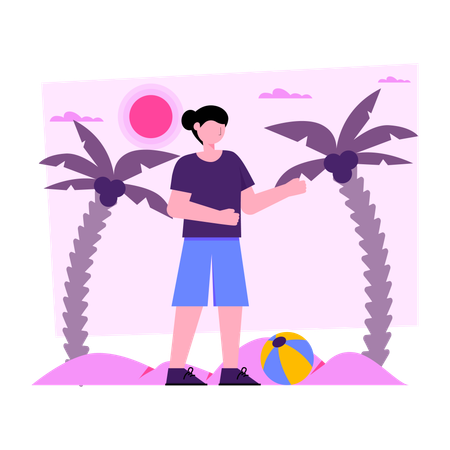Viagem à praia  Ilustração