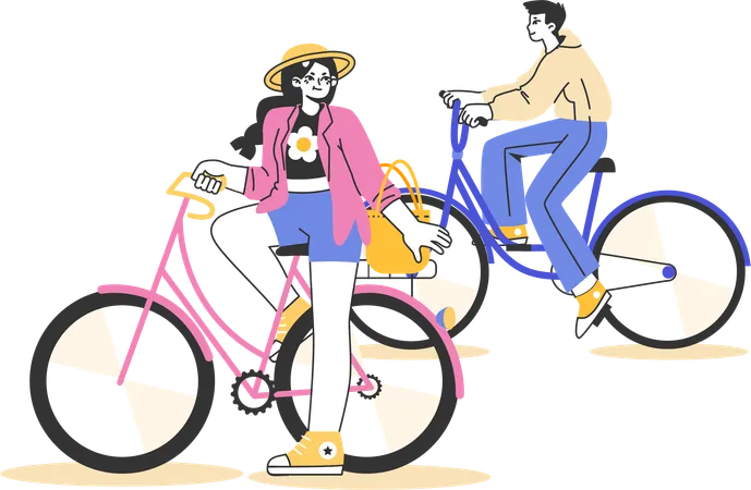 Viagem de bicicleta  Ilustração