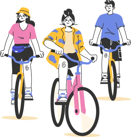 Viagem de bicicleta  Ilustração