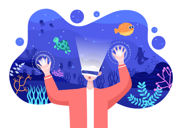Viagem marítima VR  Ilustração