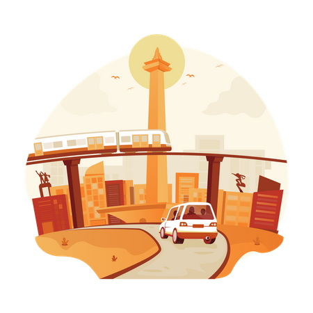 Viagem para Jacarta  Ilustração