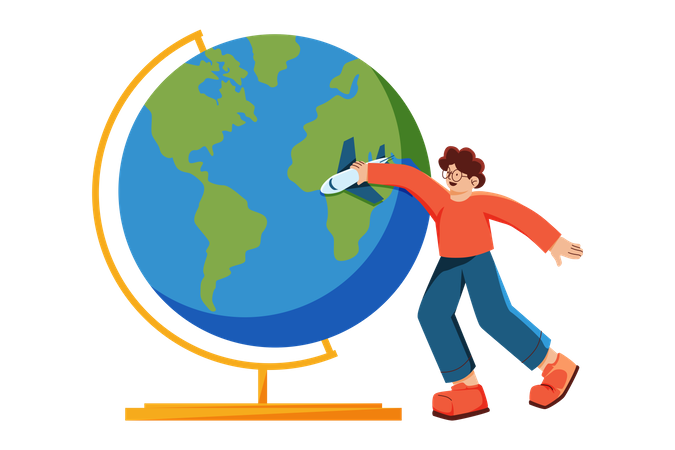 Viajar ao redor do mundo  Ilustração