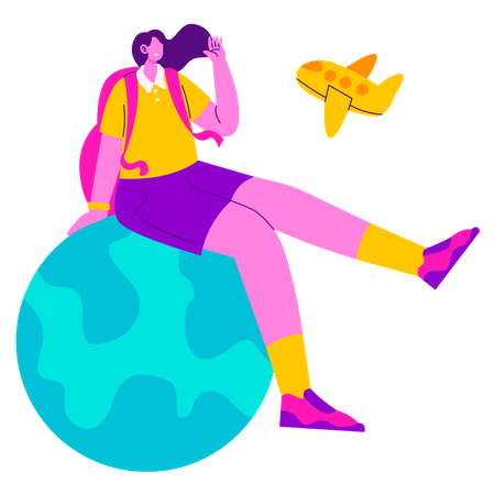 Viajar ao redor do mundo  Ilustração