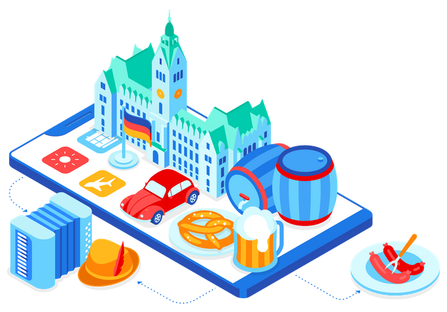Viajar para a Alemanha  Ilustração