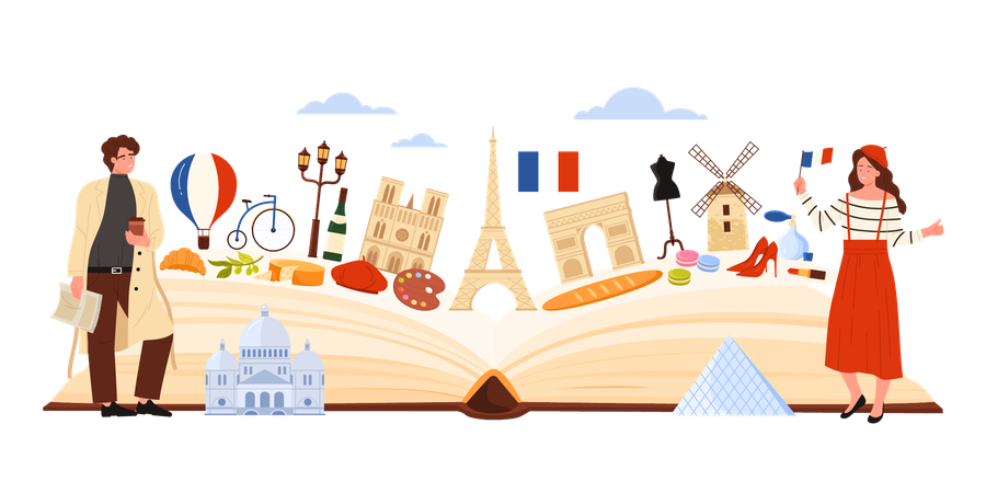 Viajar a Francia  Ilustración