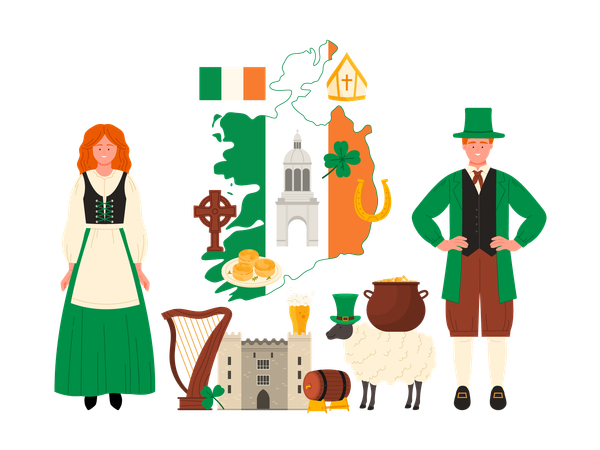 Viajar a Irlanda  Ilustración