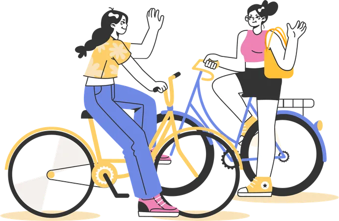 Viaje en bicicleta  Ilustración
