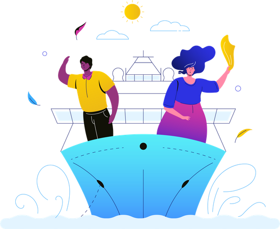 Viajar en crucero  Ilustración