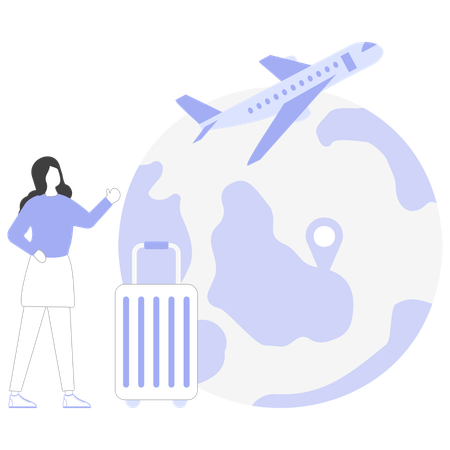 Vacaciones de viaje  Ilustración