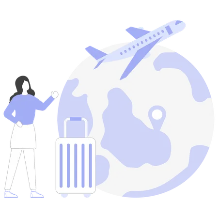 Vacaciones de viaje  Ilustración