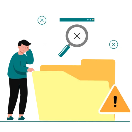 Victim of cyber attack lost data  Illustration