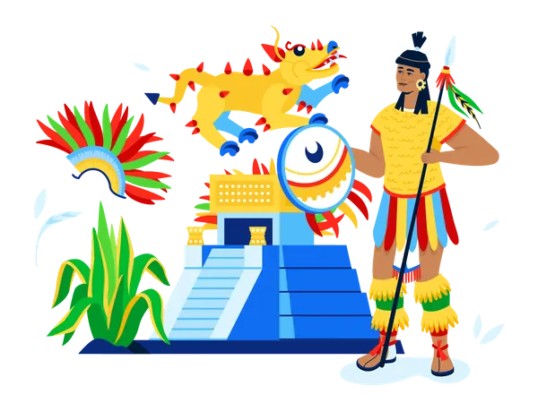 Vida da civilização maia  Ilustração
