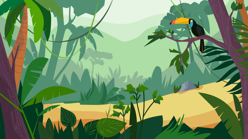 Vida selvagem tropical  Ilustração