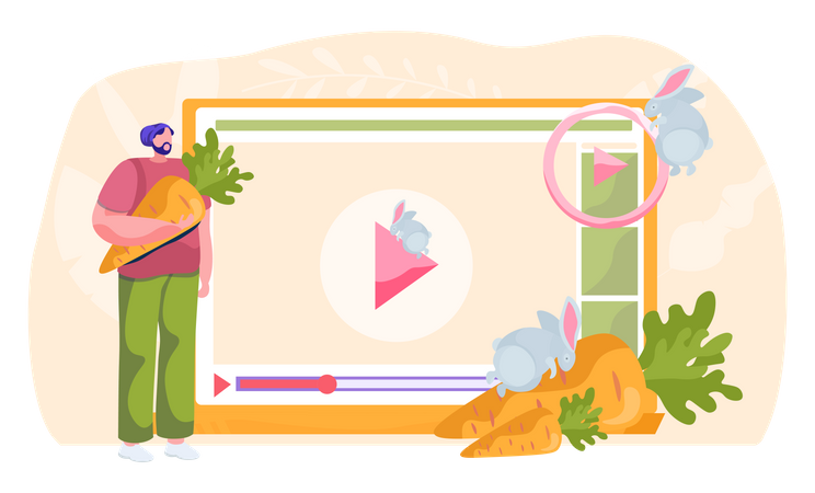 Video about keeping feeding rabbits at home  イラスト