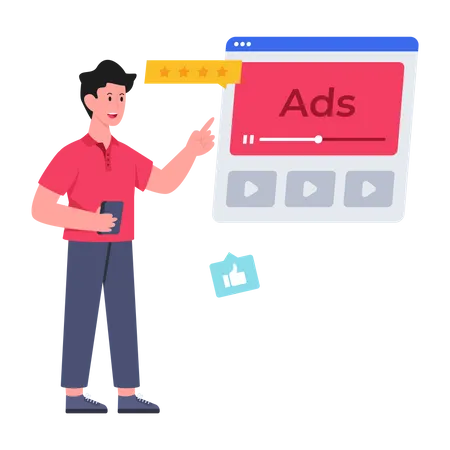 Video advertisement  Illustration